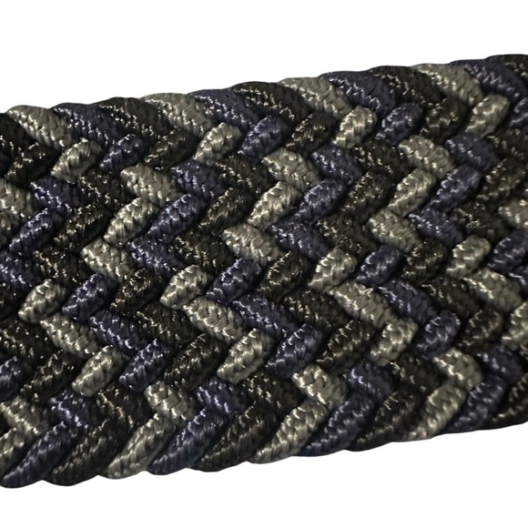 Men's Leather Belt made in Dominican Republic bungee cord, blue, black, grey - Picture 3 of 7